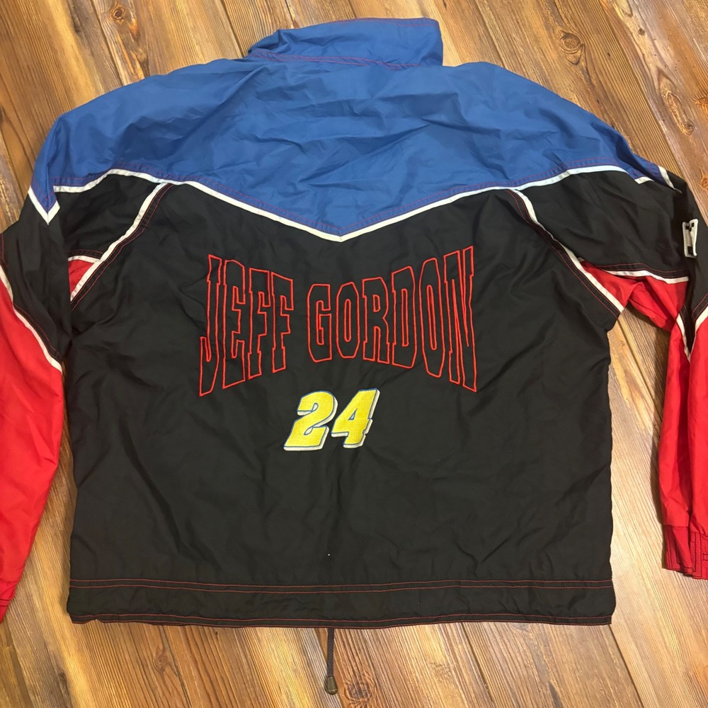 Vintage Nutmeg Mills Jeff Gordon 24 NASCAR‎ Windbreaker Jacket Mens LARGE 90s
